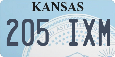 KS license plate 205IXM