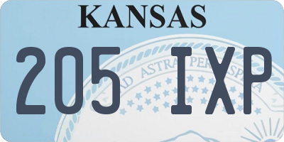 KS license plate 205IXP