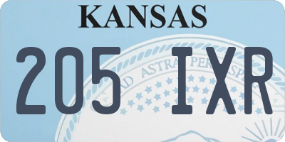 KS license plate 205IXR