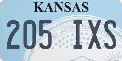 KS license plate 205IXS