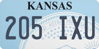 KS license plate 205IXU