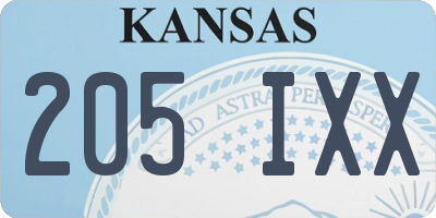 KS license plate 205IXX