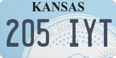 KS license plate 205IYT