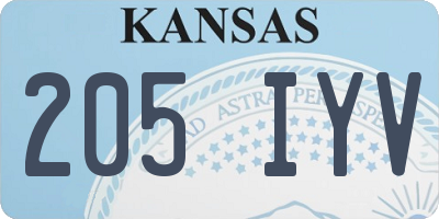 KS license plate 205IYV