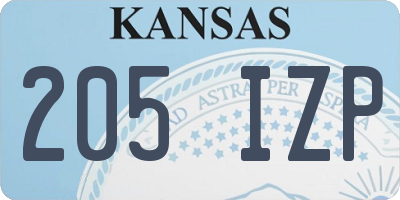 KS license plate 205IZP