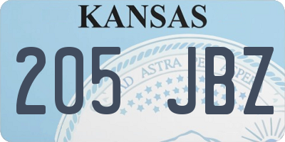 KS license plate 205JBZ
