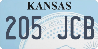 KS license plate 205JCB