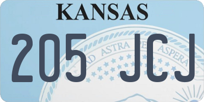 KS license plate 205JCJ