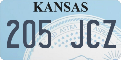 KS license plate 205JCZ