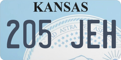 KS license plate 205JEH