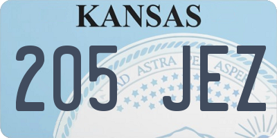 KS license plate 205JEZ