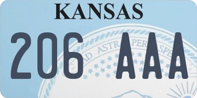 KS license plate 206AAA