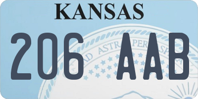 KS license plate 206AAB