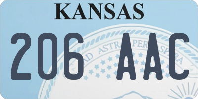 KS license plate 206AAC