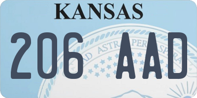 KS license plate 206AAD