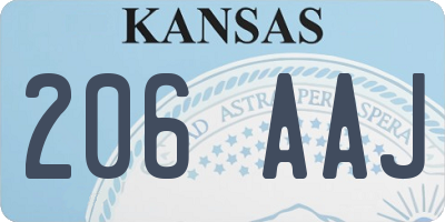 KS license plate 206AAJ