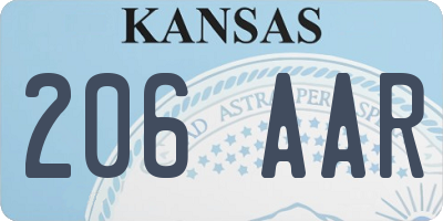 KS license plate 206AAR