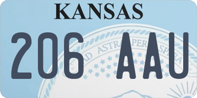 KS license plate 206AAU
