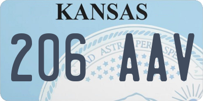 KS license plate 206AAV