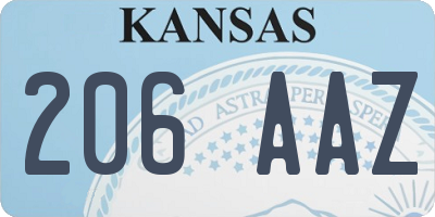 KS license plate 206AAZ