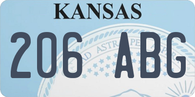 KS license plate 206ABG