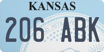 KS license plate 206ABK