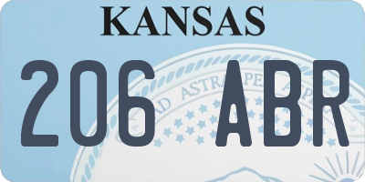 KS license plate 206ABR