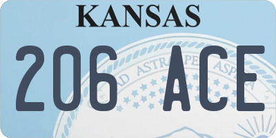 KS license plate 206ACE