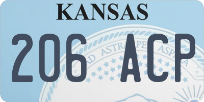 KS license plate 206ACP