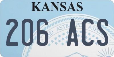 KS license plate 206ACS