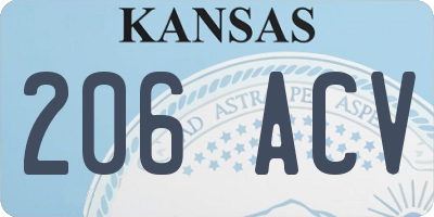 KS license plate 206ACV