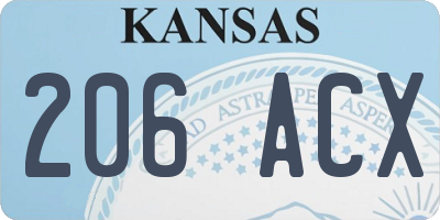 KS license plate 206ACX