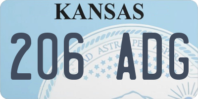 KS license plate 206ADG