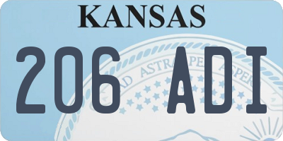 KS license plate 206ADI