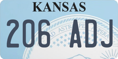 KS license plate 206ADJ