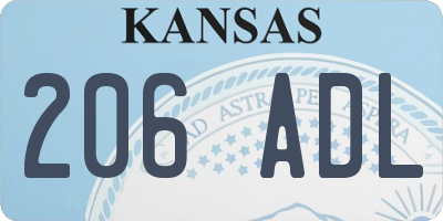 KS license plate 206ADL