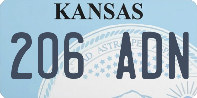 KS license plate 206ADN