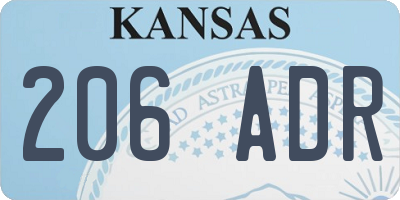 KS license plate 206ADR