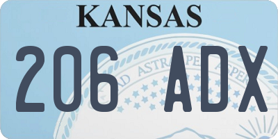 KS license plate 206ADX