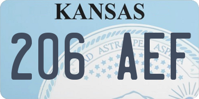 KS license plate 206AEF