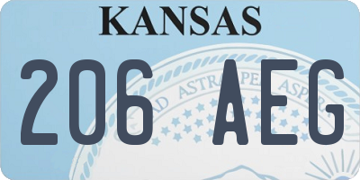 KS license plate 206AEG