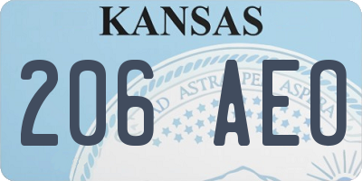 KS license plate 206AEO