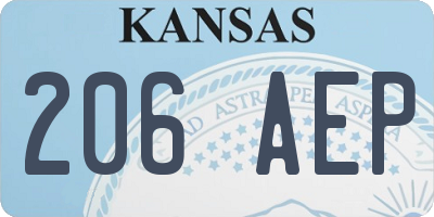 KS license plate 206AEP