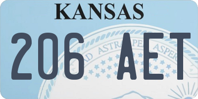 KS license plate 206AET