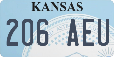 KS license plate 206AEU