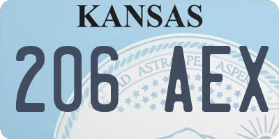 KS license plate 206AEX