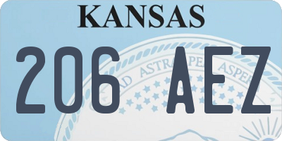 KS license plate 206AEZ