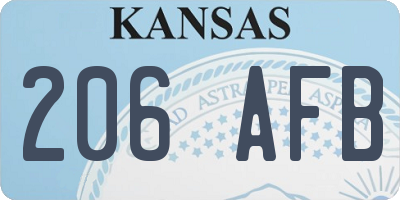 KS license plate 206AFB