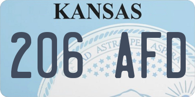 KS license plate 206AFD