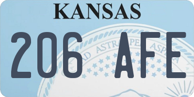 KS license plate 206AFE